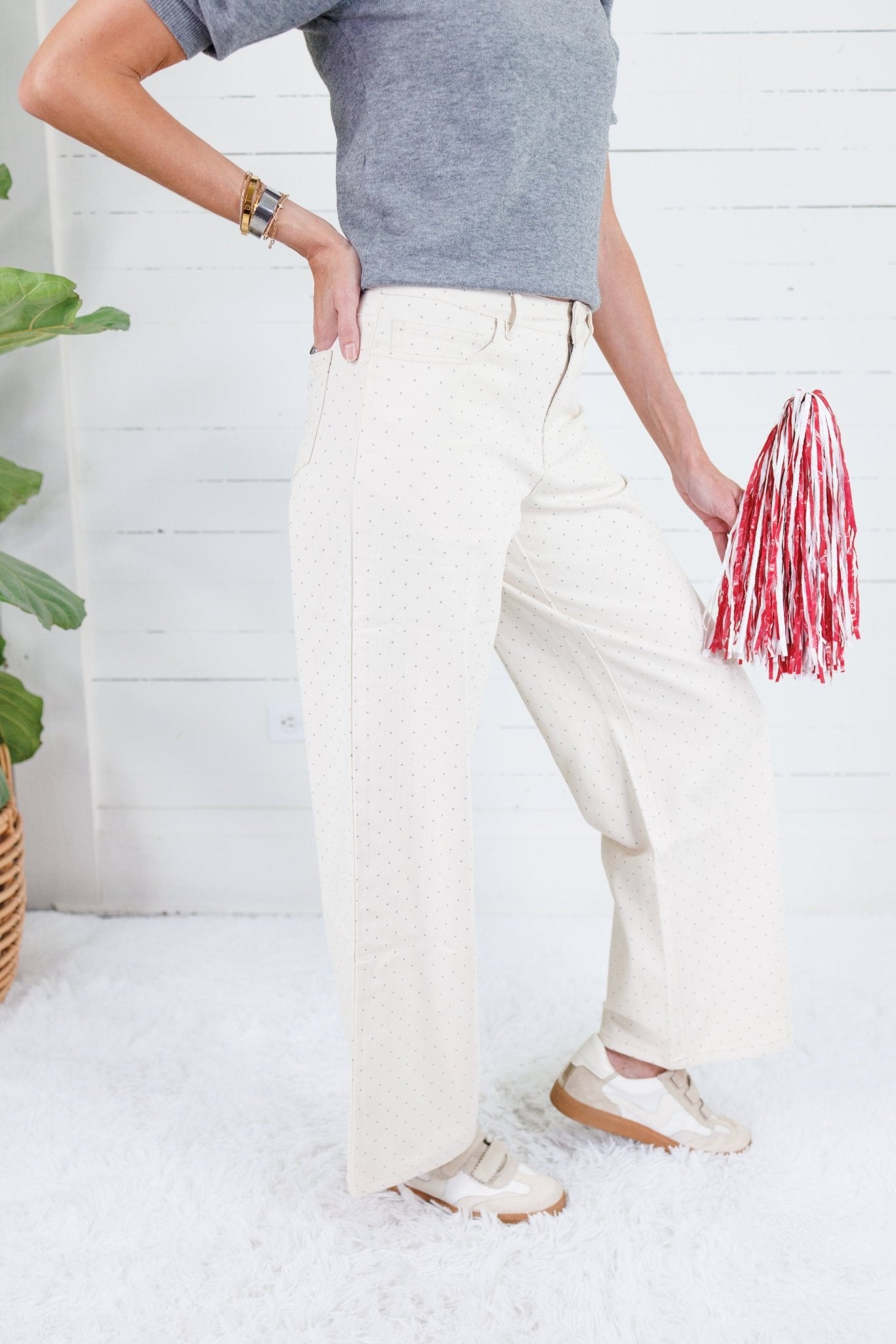 Graham Cream + Grey Dot Pants Le Lis