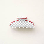 Gray and White Scalloped Claw Clip Gracefully Made Art