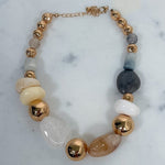 Gray Chunky Resin Beaded Necklace