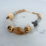 Gray Chunky Resin Beaded Necklace