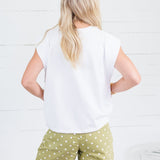 Grayson White Cap Sleeve Top Pinch