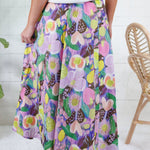 Grover Pink Floral Elastic Maxi Skirt GLAM