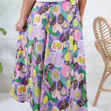 Grover Pink Floral Elastic Maxi Skirt GLAM