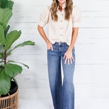 Hadley Ecru Stand Collar Top Entro