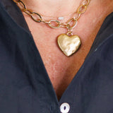 Hammered Heart Chain Necklace