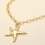 Hammered Metal Starfish + Chunky Chain Necklace - A3 Accessories - Jewelry - Clover + Bee