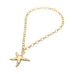 Hammered Metal Starfish + Chunky Chain Necklace - A3 Accessories - Jewelry - Clover + Bee