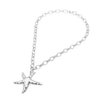 Hammered Silver Starfish + Chunky Chain Necklace - A3 Accessories - Jewelry - Clover + Bee