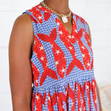 Harbor Catch Bright Red Maxi Dress Briton Court