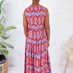 Harbor Catch Bright Red Maxi Dress Briton Court