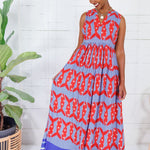 Harbor Catch Bright Red Maxi Dress Briton Court