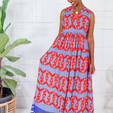 Harbor Catch Bright Red Maxi Dress Briton Court
