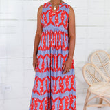Harbor Catch Bright Red Maxi Dress Briton Court