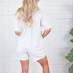 Harris White Smock Detail Top Voy 