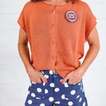 Hawks Rust Short Sleeve Cardigan Sunday Edition