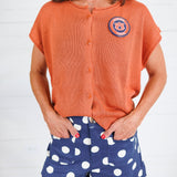 Hawks Rust Short Sleeve Cardigan Sunday Edition