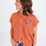 Hawks Rust Short Sleeve Cardigan Sunday Edition