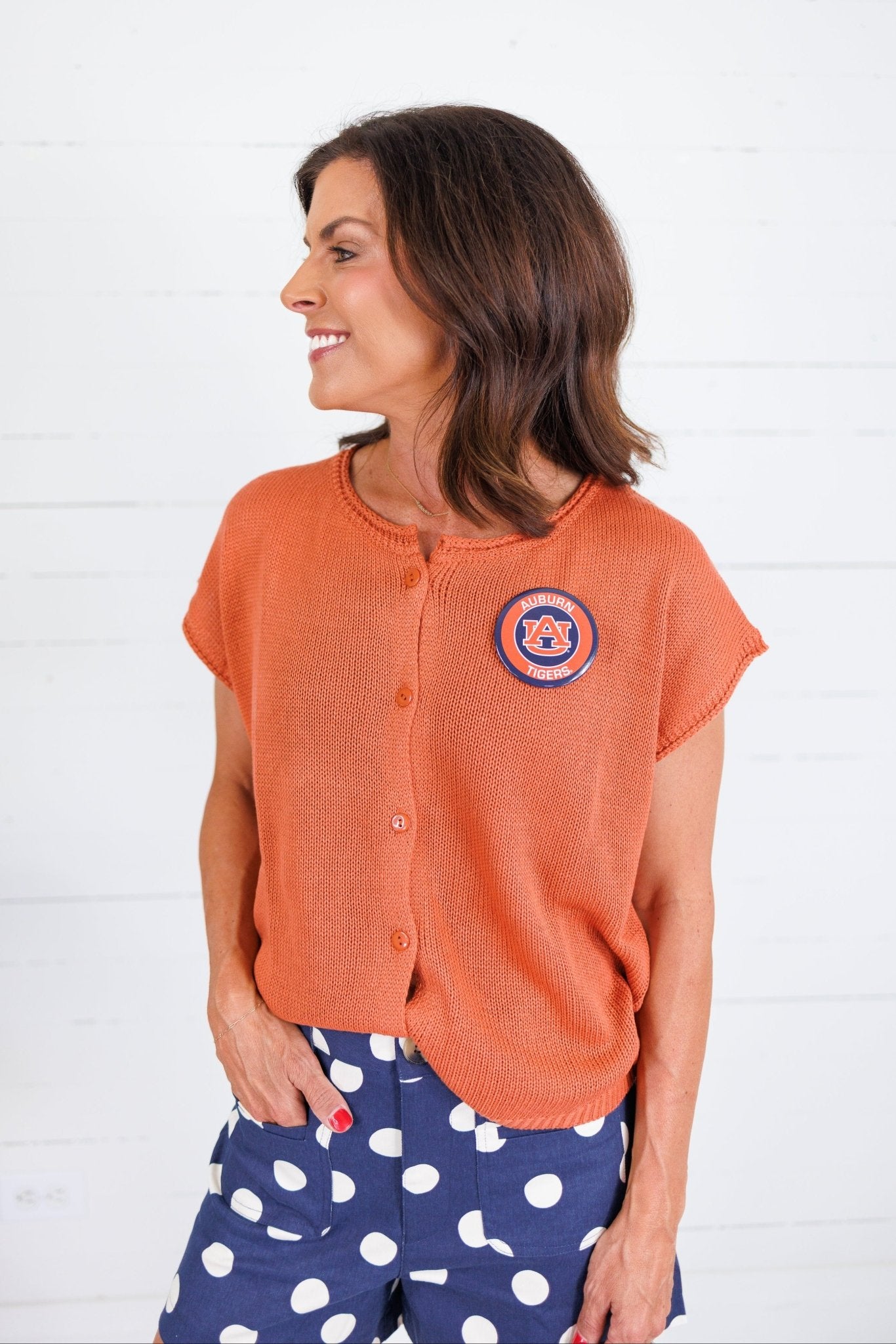 Hawks Rust Short Sleeve Cardigan Sunday Edition