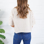 Henderson Ecru + Latte Striped Cardigan Entro
