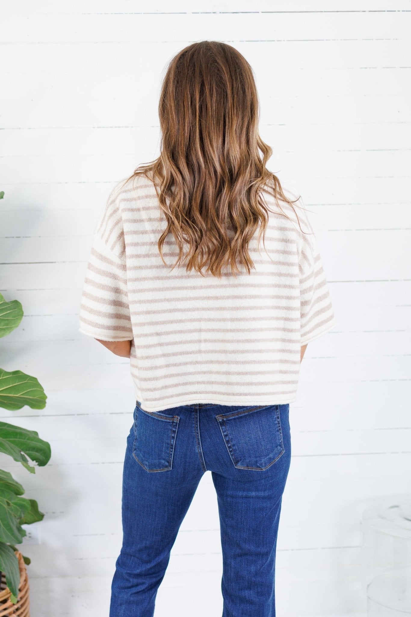 Henderson Ecru + Latte Striped Cardigan Entro