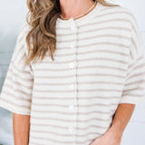 Henderson Ecru + Latte Striped Cardigan Entro
