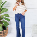 Henderson Ecru + Latte Striped Cardigan Entro