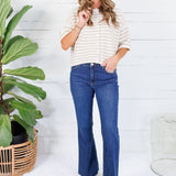 Henderson Ecru + Latte Striped Cardigan Entro