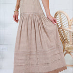 Hendricks Cocoa Gingham Maxi Skirt Karlie 