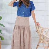 Hendricks Cocoa Gingham Maxi Skirt Karlie 