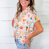 Henry Fruit Basket Button Top Karlie
