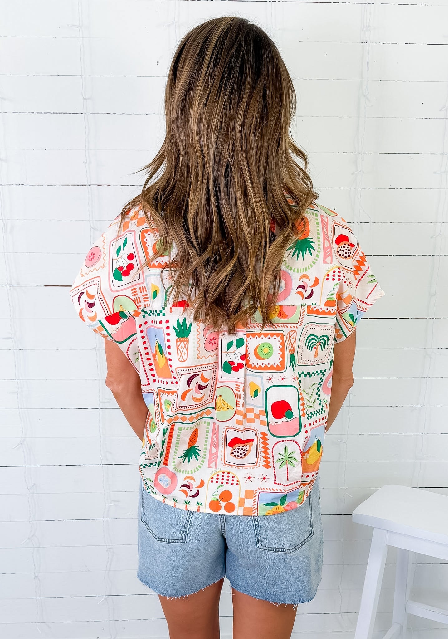 Henry Fruit Basket Button Top Karlie