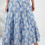 Herald Blue Floral Maxi Skirt TCEC