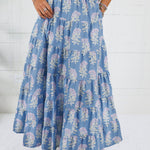 Herald Blue Floral Maxi Skirt TCEC