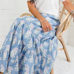 Herald Blue Floral Maxi Skirt TCEC