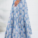 Herald Blue Floral Maxi Skirt TCEC