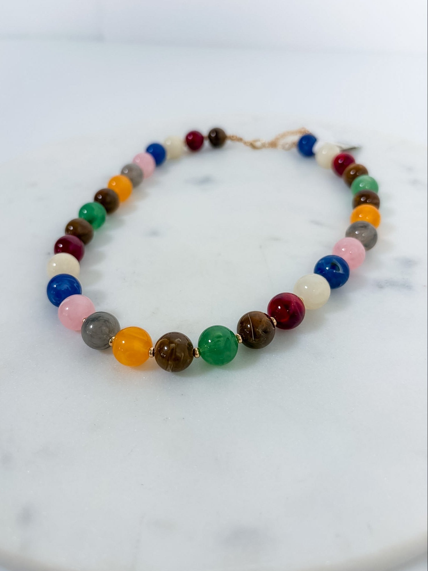 High Glossy Multi Color Beaded Necklace