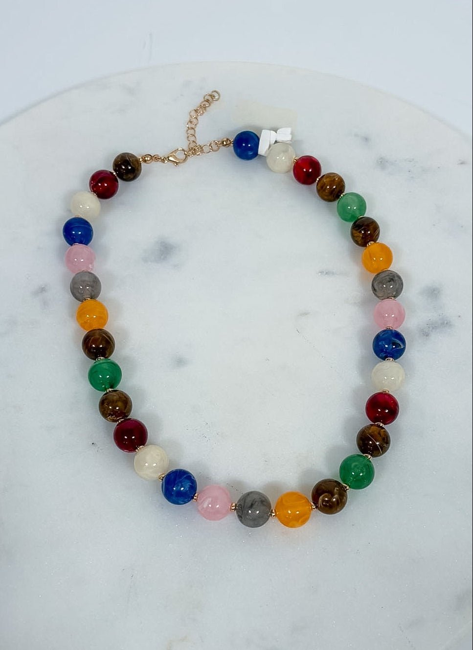 High Glossy Multi Color Beaded Necklace
