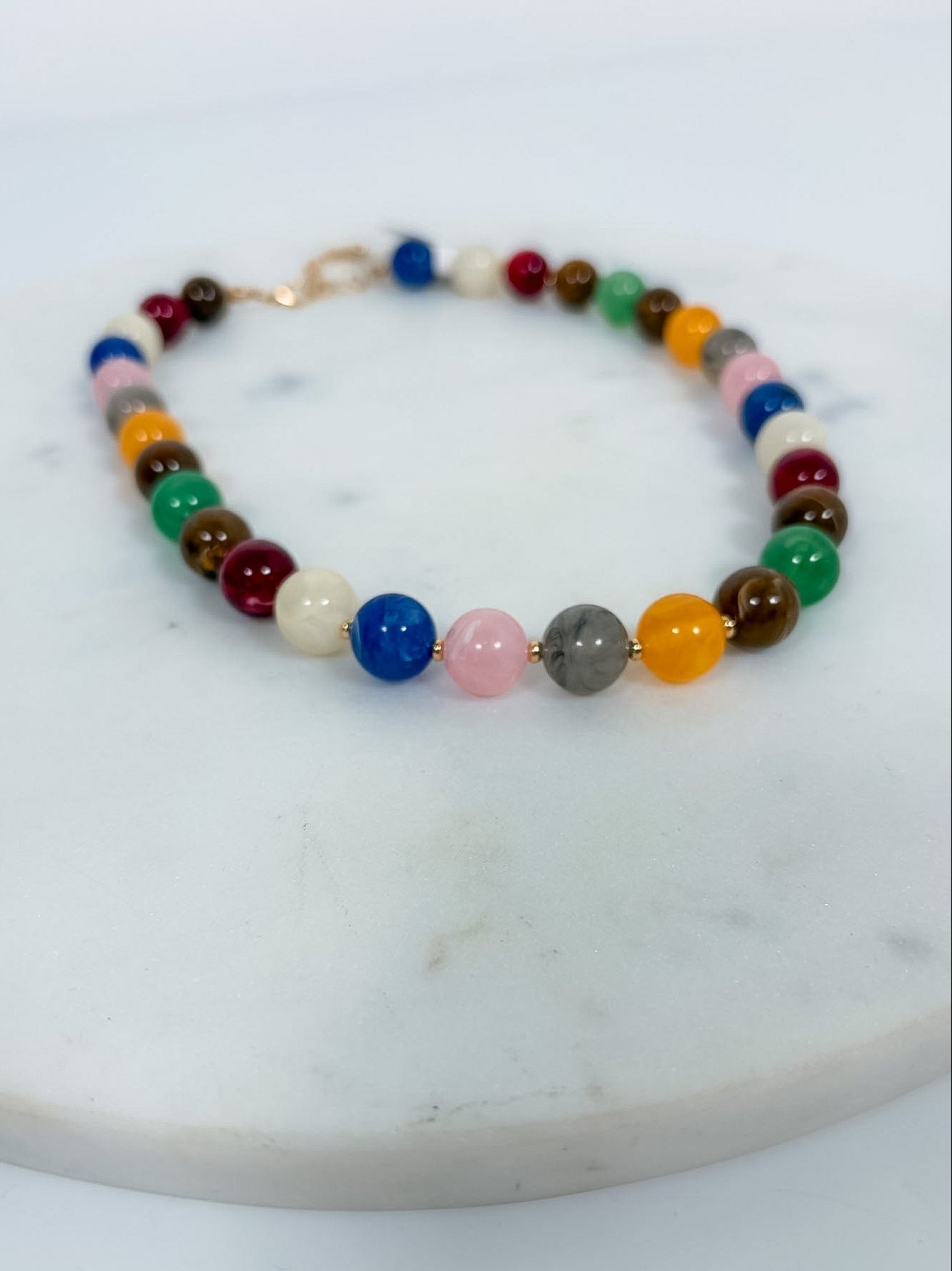 High Glossy Multi Color Beaded Necklace
