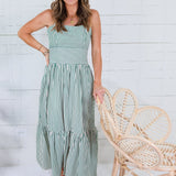 Hinson Green Striped Tiered Maxi Dress THML