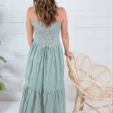 Hinson Green Striped Tiered Maxi Dress THML