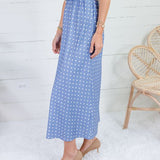 Weaver Cornflower Blue Polka Dot Skirt
