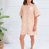 Indie Orange Block Print Mini Dress Strut & Bolt