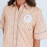 Indie Orange Block Print Mini Dress Strut & Bolt