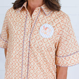 Indie Orange Block Print Mini Dress Strut & Bolt