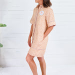 Indie Orange Block Print Mini Dress Strut & Bolt