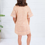 Indie Orange Block Print Mini Dress Strut & Bolt