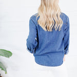 Iris Ease Denim Pullover Top Kut