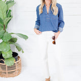 Iris Ease Denim Pullover Top Kut