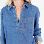 Iris Ease Denim Pullover Top Kut