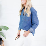 Iris Ease Denim Pullover Top Kut